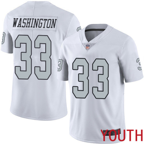 Oakland Raiders Limited White Youth DeAndre Washington Jersey NFL Football #33 Rush Vapor Jersey